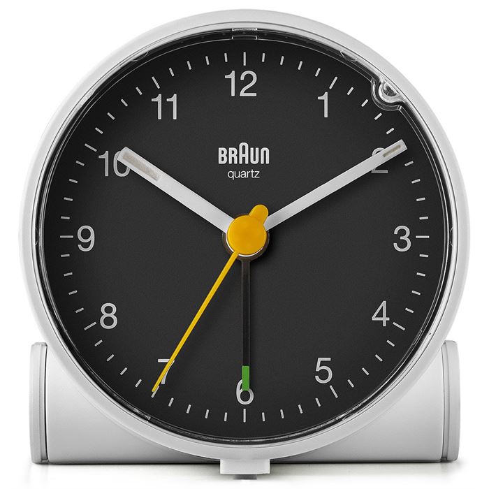 BRAUN BC01WB BEYAZ-SİYAH KLASiK ANALOG ALARMLI MASA SAATİ