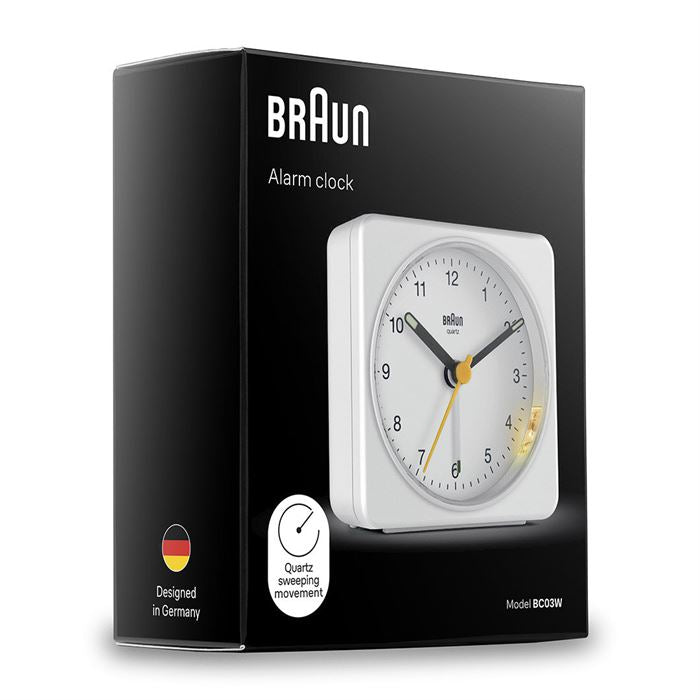 BRAUN BC03W BEYAZ KLASİK SEYAHAT ANALOG ALARMLI MASA SAATİ