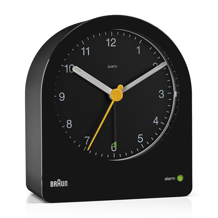 BRAUN BC22B SİYAH KLASİK ANALOG ALARMLI MASA SAATİ