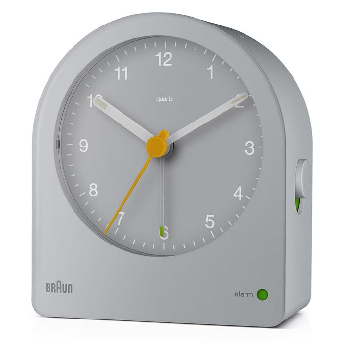 BRAUN BC22G GRİ KLASİK ANALOG ALARMLI MASA SAATİ