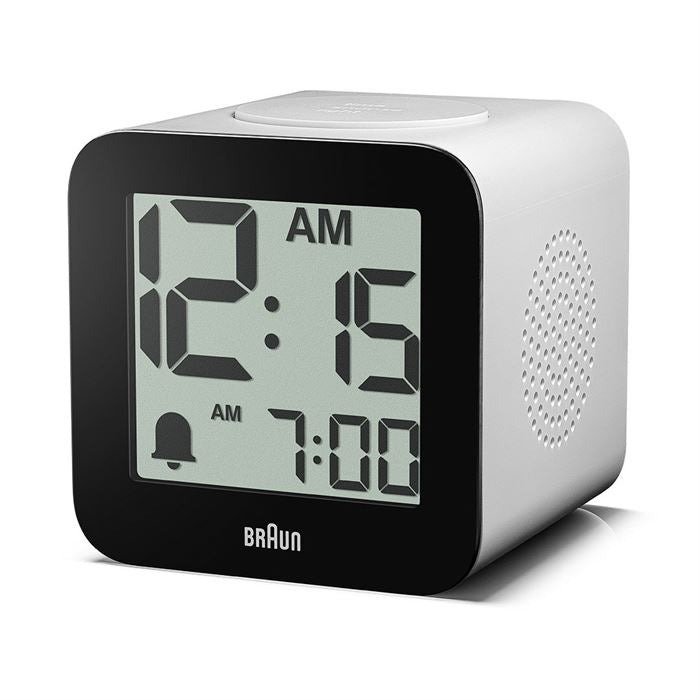 BRAUN BC25WP BEYAZ time SPEAKING DİJİTAL ALARMLI MASA SAATi