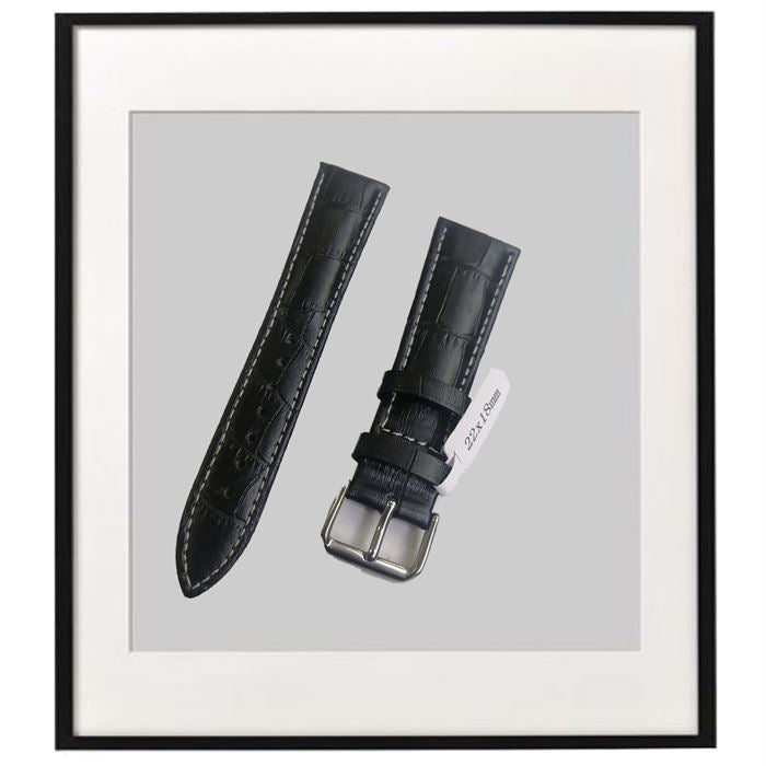 22x18MM SİYAH/BEYAZ DİKİŞLİ DERİ KORDON