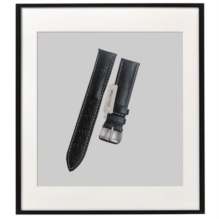 20x18MM SİYAH/BEYAZ DİKİŞLİ DERİ KORDON