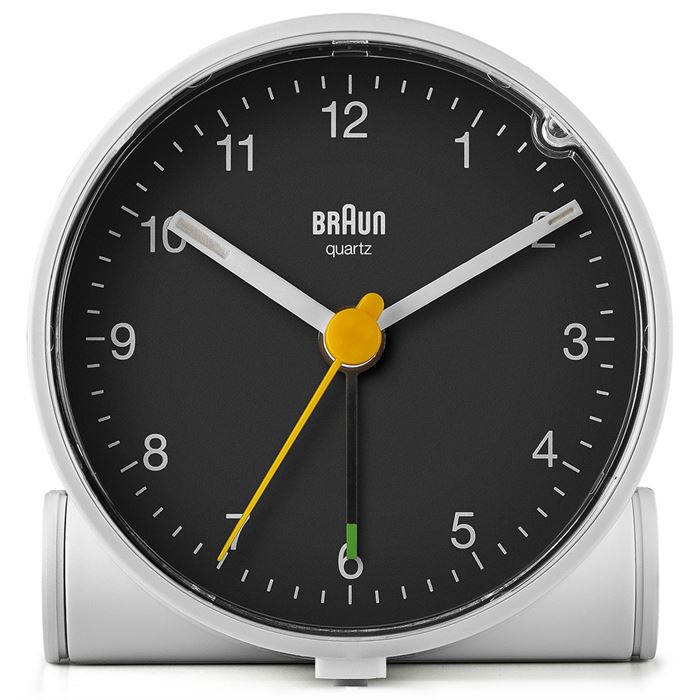 BRAUN BC01WB BEYAZ-SİYAH KLASiK ANALOG ALARMLI MASA SAATİ