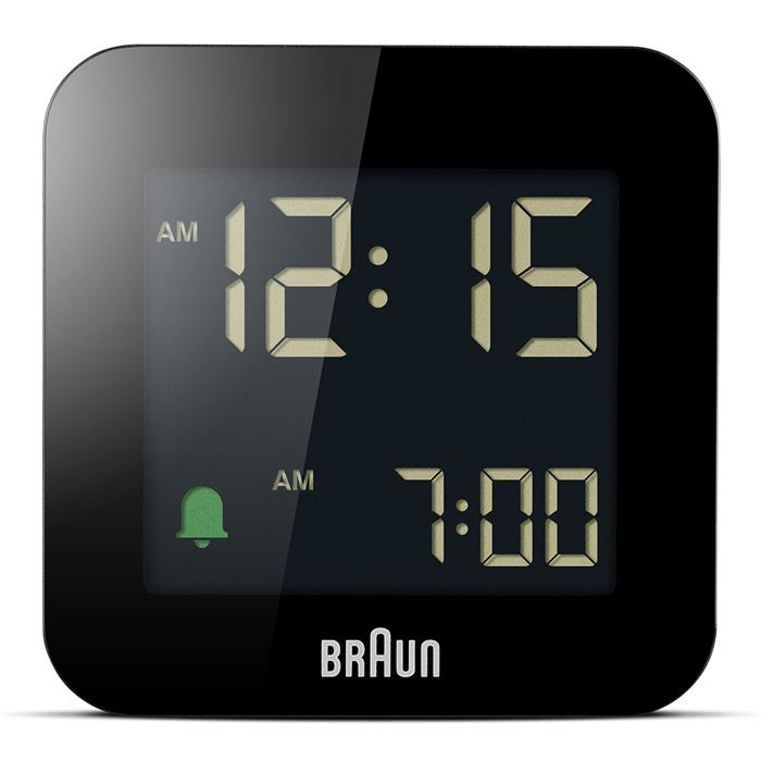 BRAUN BC08B SİYAH KLASİK SEYAHAT DİJİTAL ALARMLI MASA SAATi