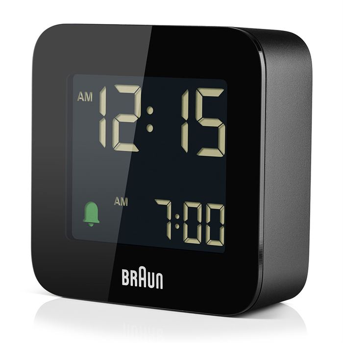 BRAUN BC08B SİYAH KLASİK SEYAHAT DİJİTAL ALARMLI MASA SAATi