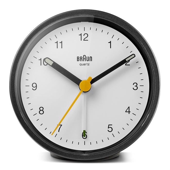 BRAUN BC12BW SİYAH-BEYAZ KLASİK ANALOG ALARMLI MASA SAATİ