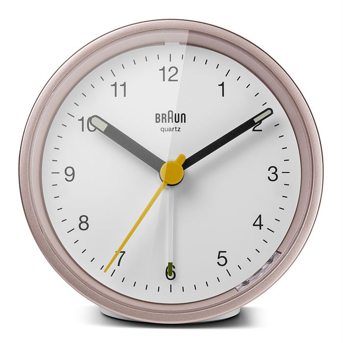 BRAUN BC12PW PEMBE-BEYAZ KLASİK ANALOG ALARMLI MASA SAATİ