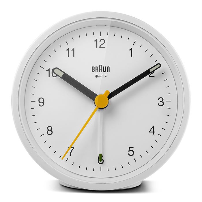 BRAUN BC12W BEYAZ KLASİK ANALOG ALARMLI MASA SAATİ