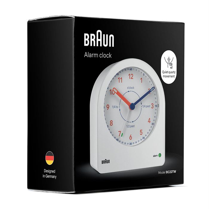 BRAUN BC22TW BEYAZ time TEACHERS ANALOG ALARMLI MASA SAATİ
