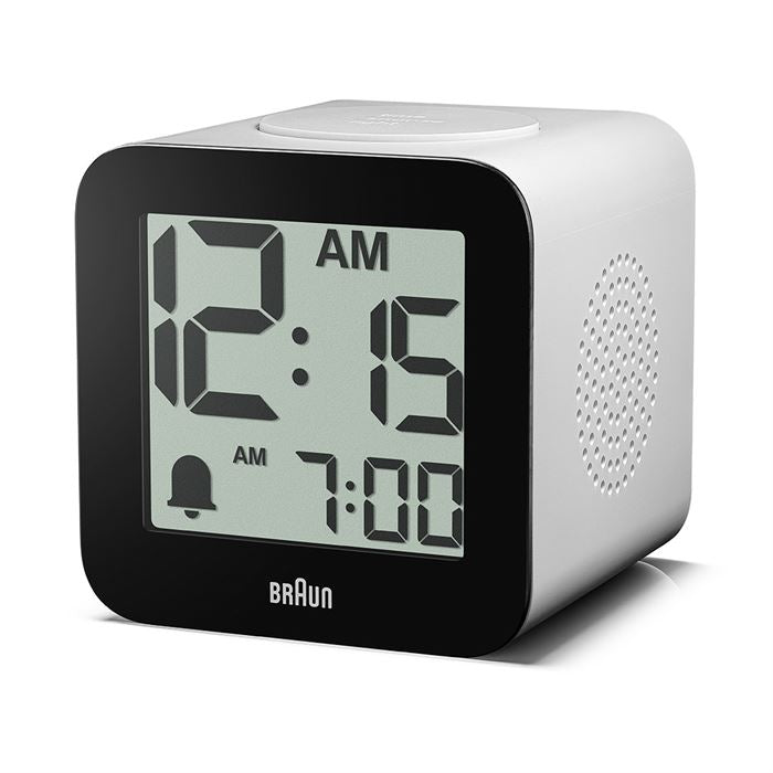 BRAUN BC25WP BEYAZ time SPEAKING DİJİTAL ALARMLI MASA SAATi