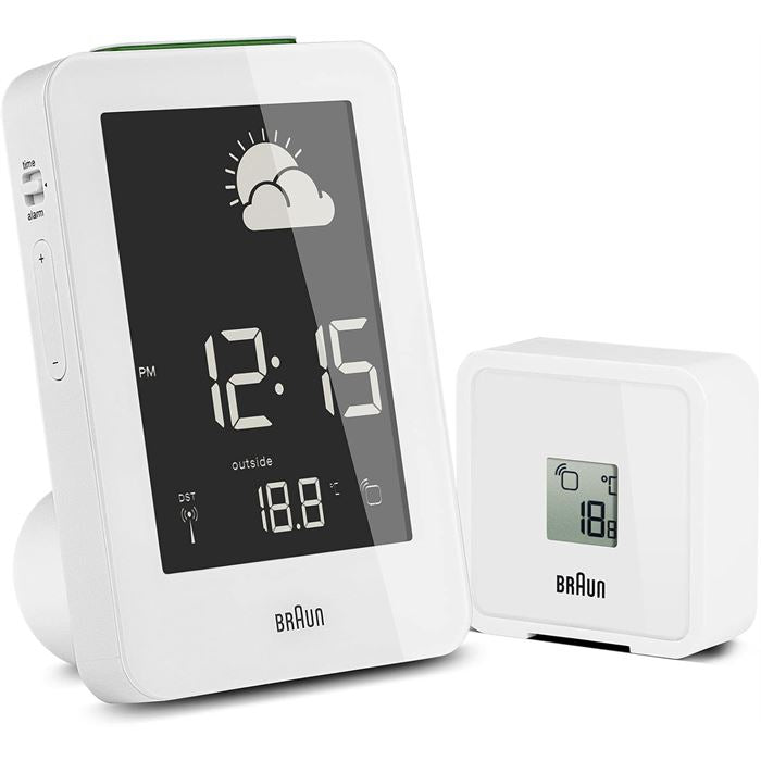 BRAUN BNC013WH-RC HAVA İSTASYONLU MASA SAATİ BEYAZ