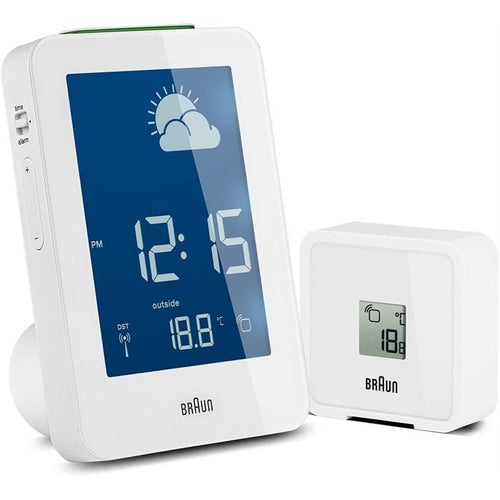 BRAUN BNC013WH-RC HAVA İSTASYONLU MASA SAATİ BEYAZ