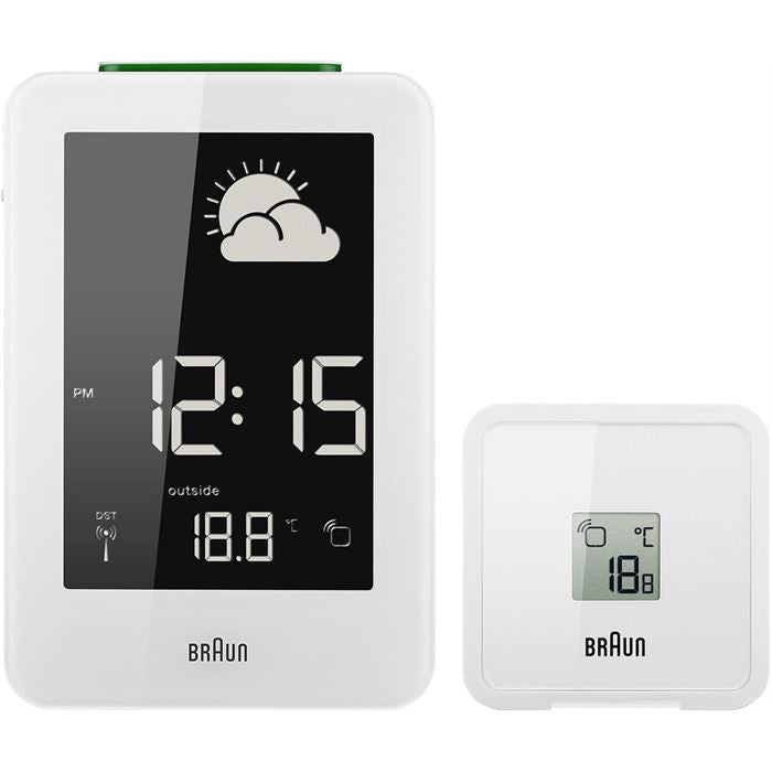 BRAUN BNC013WH-RC HAVA İSTASYONLU MASA SAATİ BEYAZ