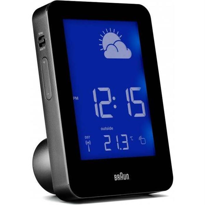 BRAUN BNC013BK-RC HAVA İSTASYONLU MASA SAATİ SİYAH